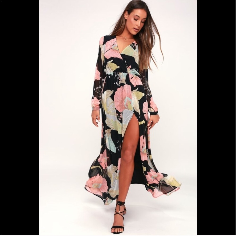 Floral long sleeve maxi dress